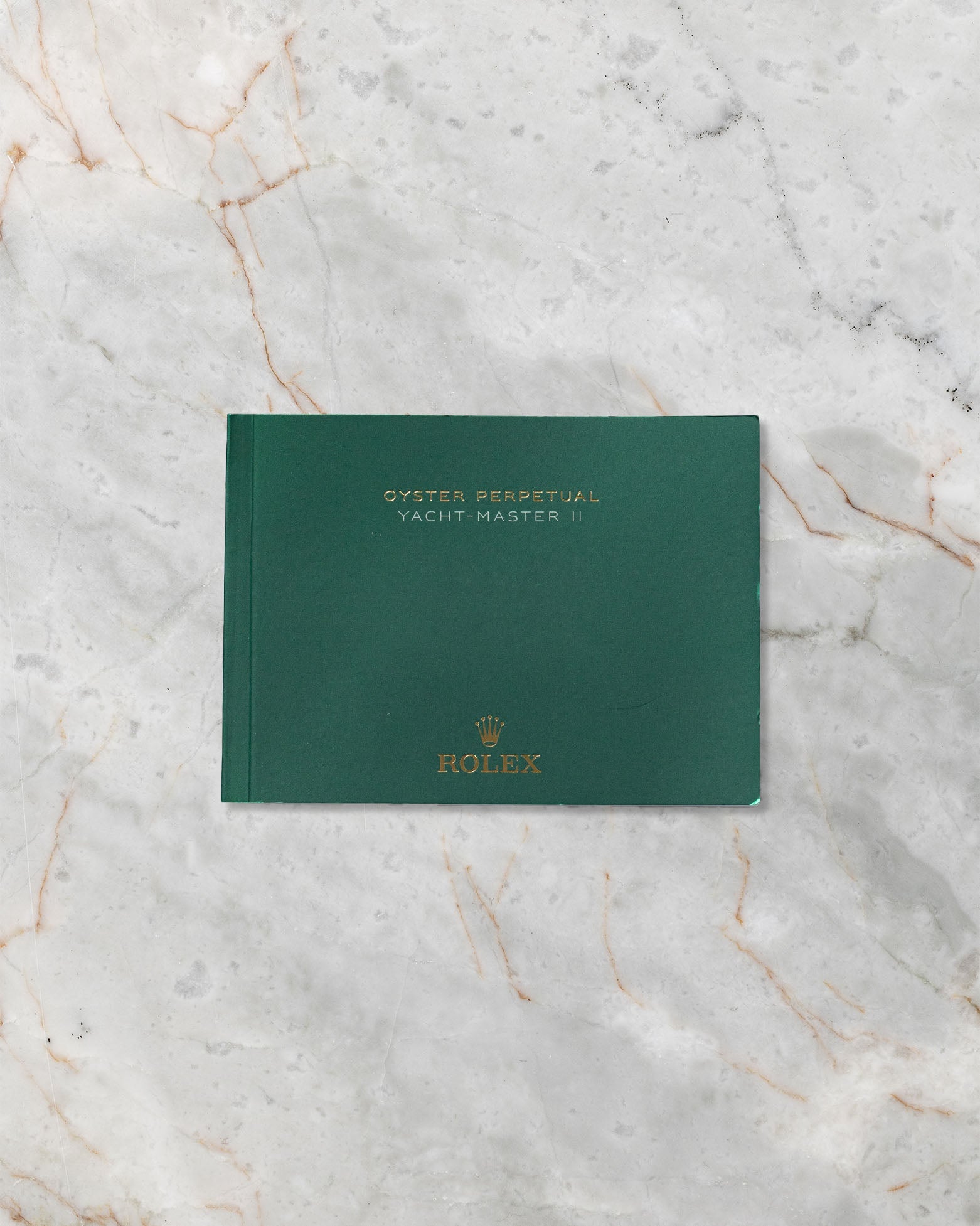 Original green Rolex Yacht-Master II official instruction manual booklet and warranty holder for reference 126680.