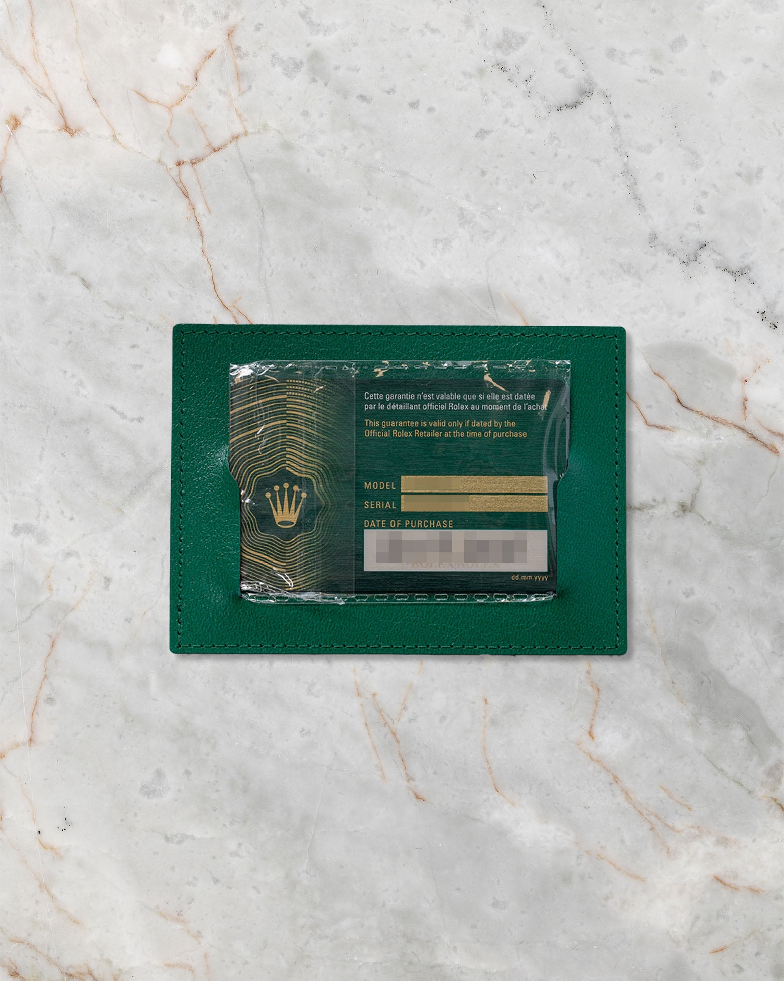 Original Rolex new-style international warranty card for reference 126680 Yacht-Master II dated 2026.