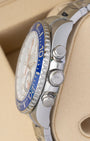 Right side profile view of the unworn 2026 Rolex Yacht-Master II 126680 showing the stainless steel case, winding crown, and dual chronograph pushers.