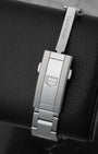 TAG Heuer stainless steel three-row watch bracelet and folding clasp with double safety push-buttons