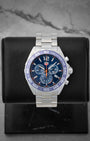 2024 TAG Heuer Formula 1 Chronograph 43mm watch with a blue dial and blue bezel, model CAZ1014.BA0842, on display at Noah's Fine Watches & Jewelry in Dallas