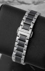 Rear view of the signature BA0862 multi-link bracelet displaying the seamless integration of steel side links and polished black ceramic center inserts