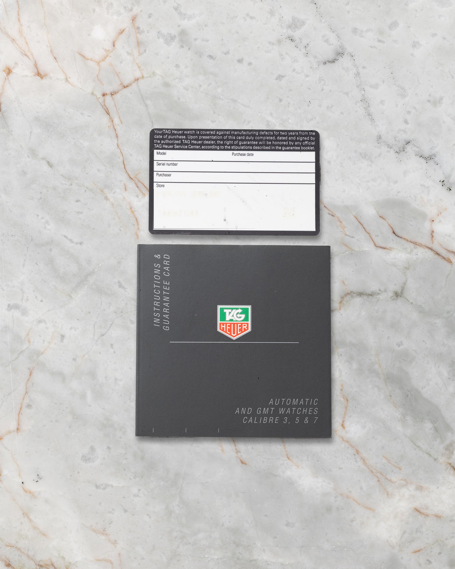 TAG Heuer international guarantee card and instruction manual set for Monaco reference WW2110