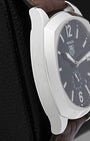 Side profile view of the 38mm stainless steel cushion case on the 2003 TAG Heuer Monza Calibre 6 WR2110