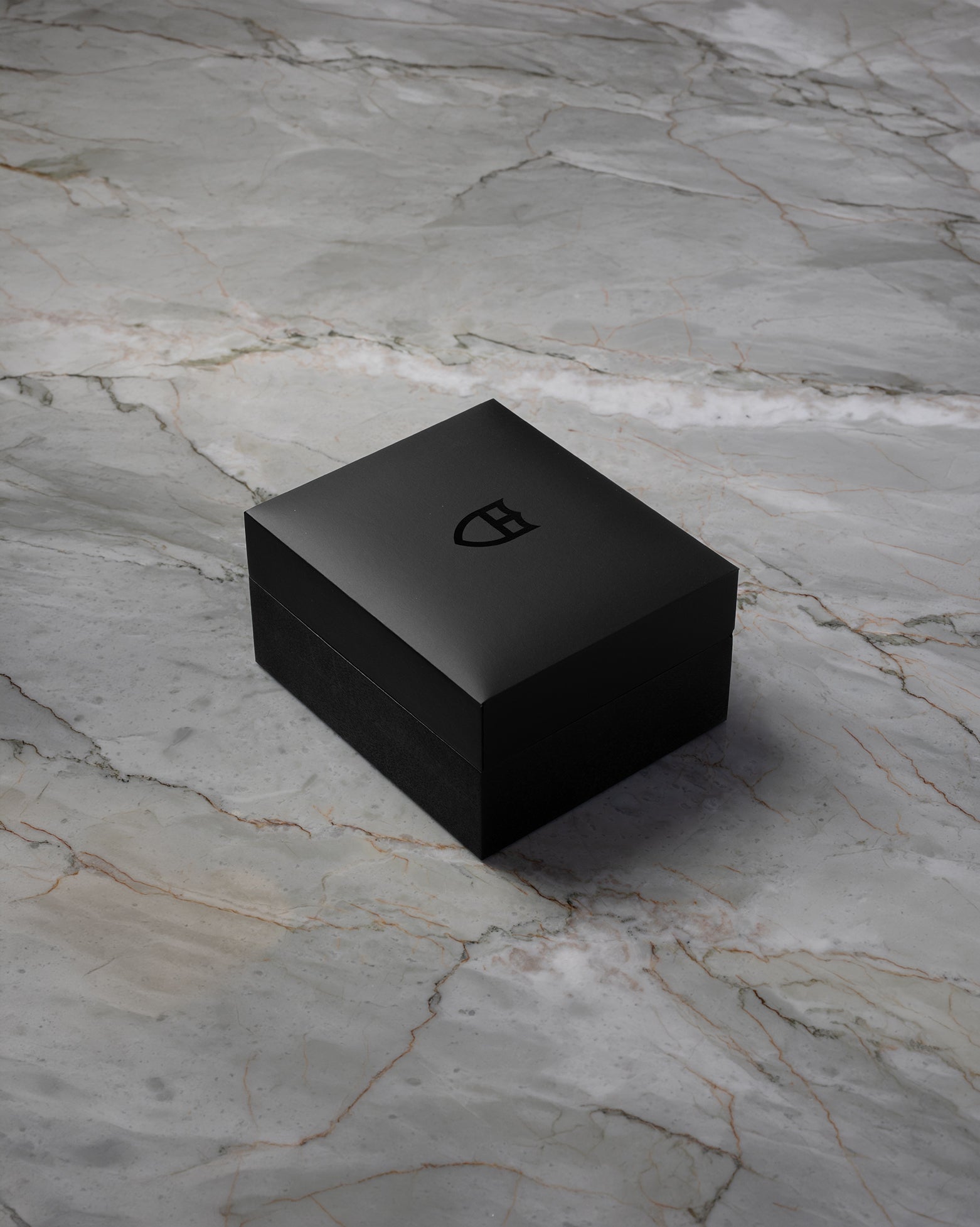 Tudor signature black luxury watch presentation box on display