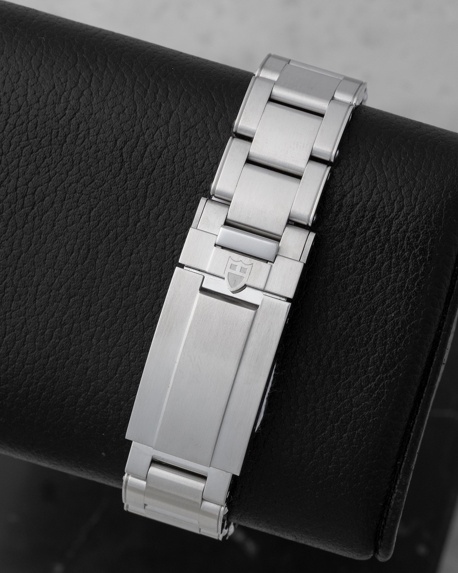 Stainless steel rivet-style bracelet with T-fit micro-adjusting clasp for Tudor Black Bay Pro reference 79470