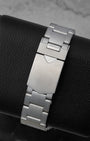 Tudor stainless steel rivet-style bracelet and folding clasp with safety catch