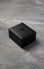 Signature black Tudor luxury watch presentation box on display