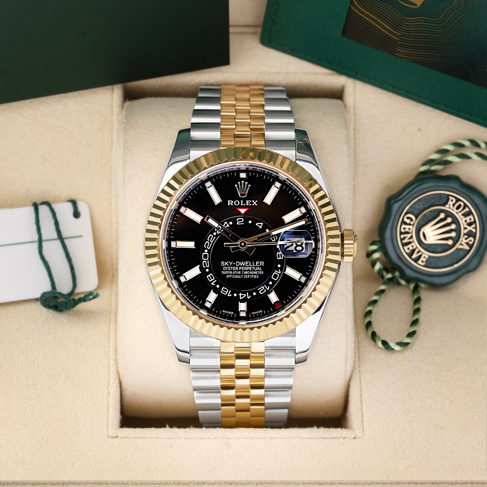 black dial Rolex Sky-Dweller 326933 | Noahs Fine Watches & Jewelry Dallas