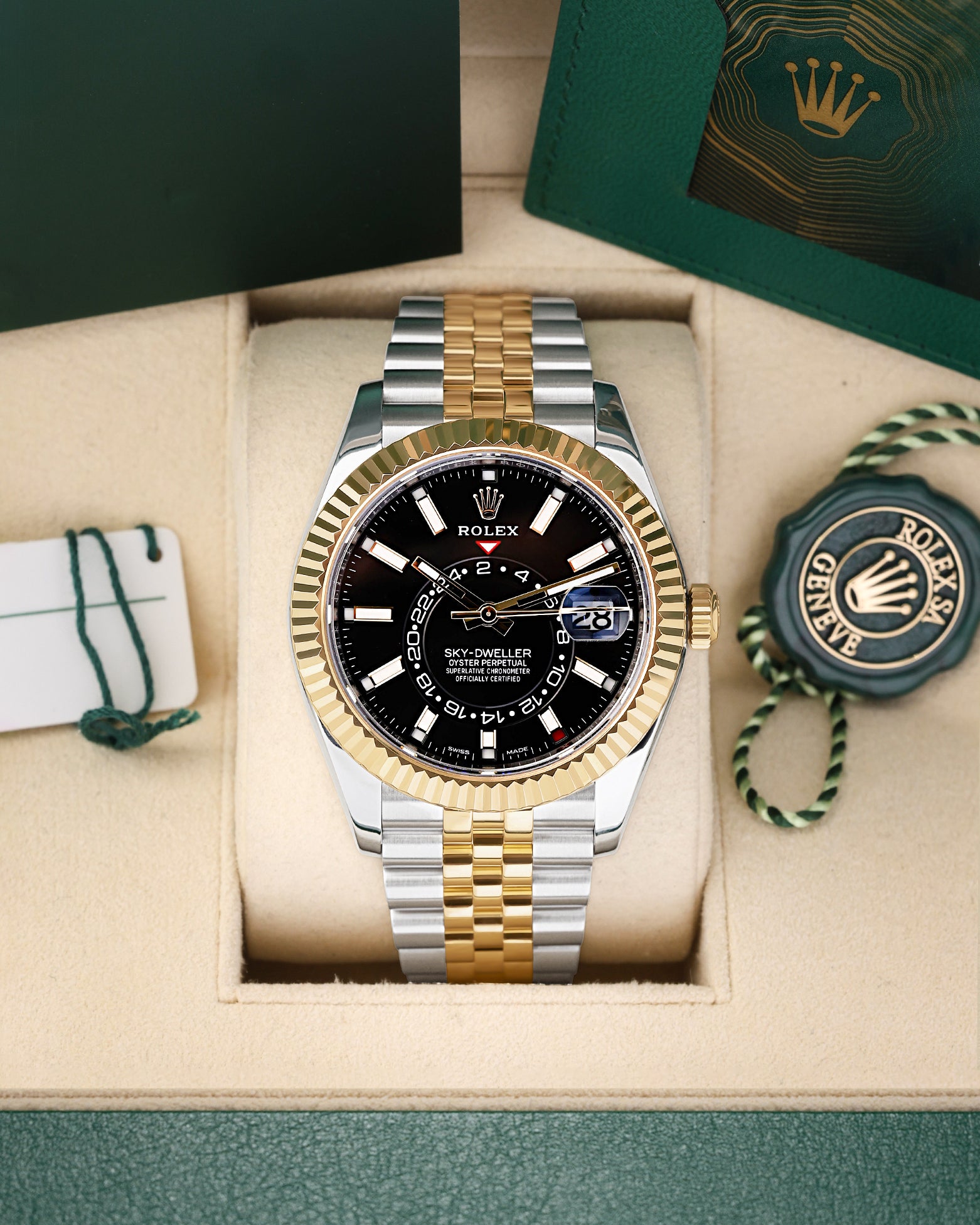 black dial Rolex Sky-Dweller 326933 | Noahs Fine Watches & Jewelry Dallas