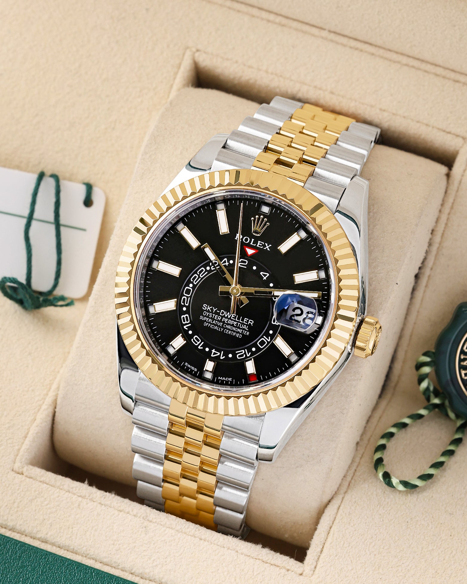 black dial Rolex Sky-Dweller 326933 | Noahs Fine Watches & Jewelry Dallas